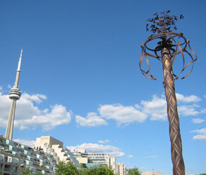 Toronto Music Garden and CN Tower