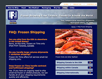 Frozen Shipping FAQ