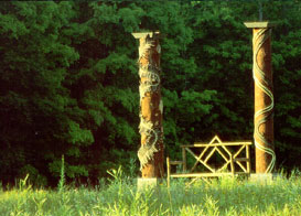 Columns and bench